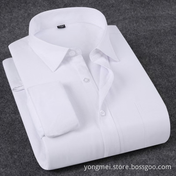 Men's office shirt with warm plush in spring